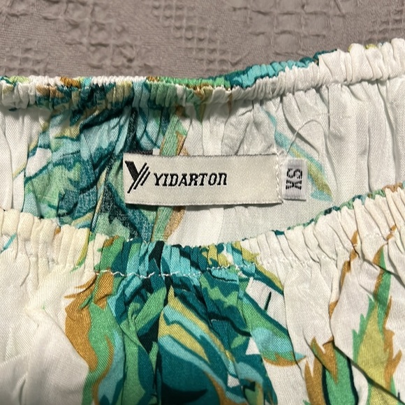 Tropical maxi dress with leaf print - Picture 2 of 3